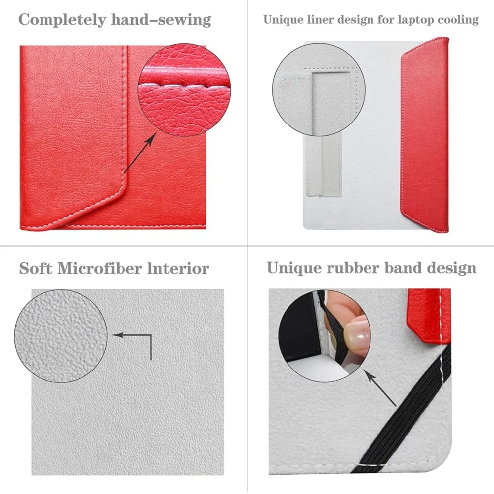 alapmk Red Chrome Notebook Leather Case.